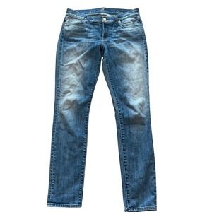 7 For All Mankind The Slim Cigarette Jeans Blue Medium Wash Stretch Size 27